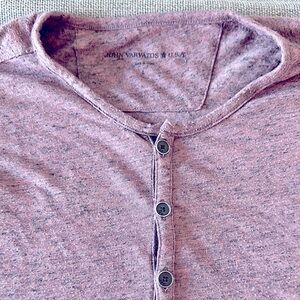 John Varvatos Henley Shirt in Heathered Burgundy